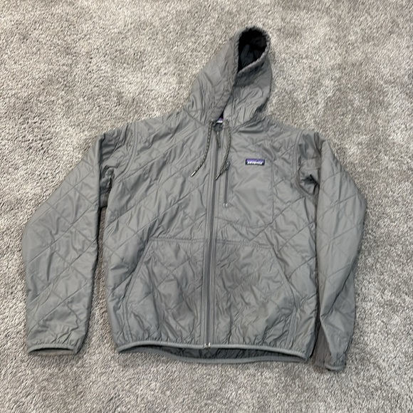 Men's Diamond Quilted Bomber Hoody Hex Grey Medium - Picture 2 of 9